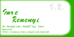 imre remenyi business card